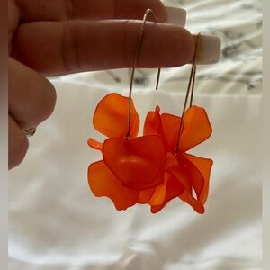 Beautiful orange flower dangle earrings